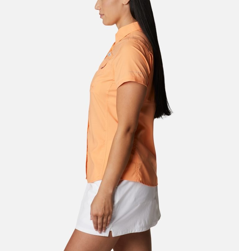 Women's Columbia PFG Lo Drag Short Sleeve Shirts Orange | CA-G1534