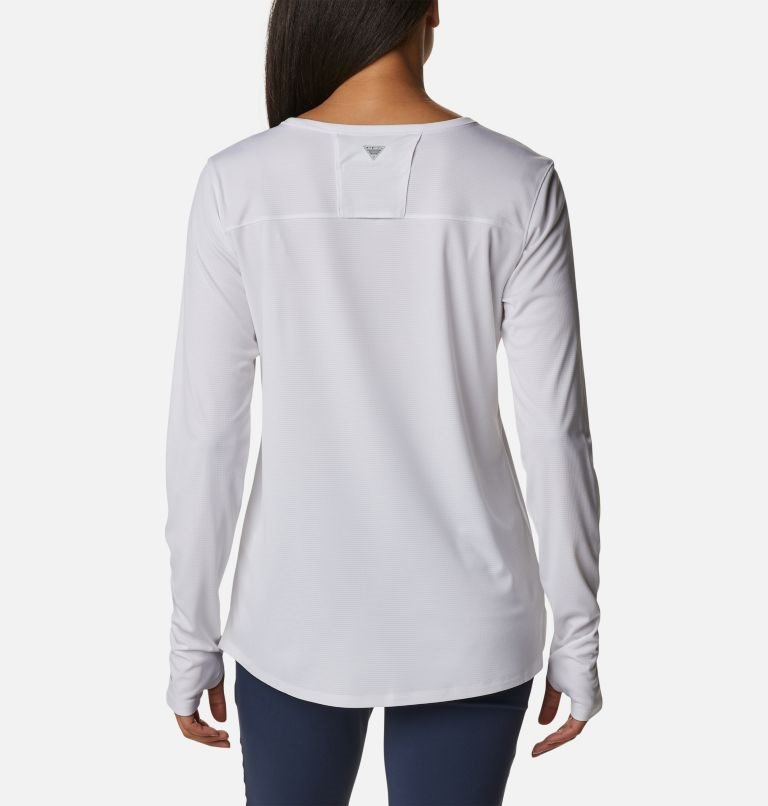 Women's Columbia PFG Skiff Guide Knit Long Sleeve Sweatshirts White | CA-W81L3