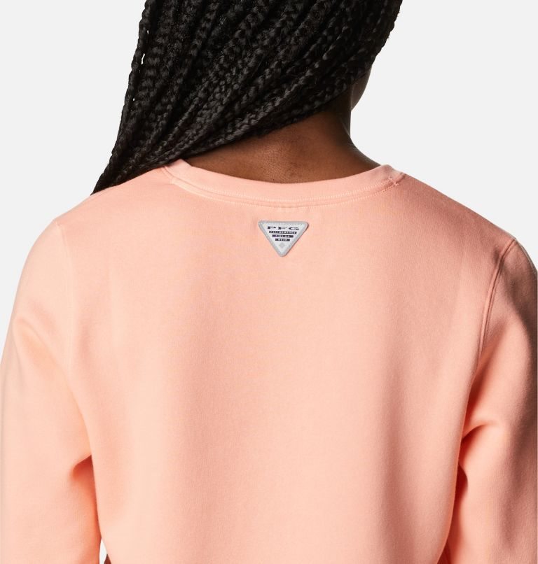 Women's Columbia PFG Slack Water Crew Sweatshirts Pink | CA-E03A6