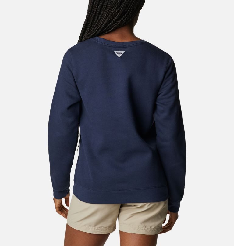 Women's Columbia PFG Slack Water Crew Sweatshirts Navy | CA-ECL83