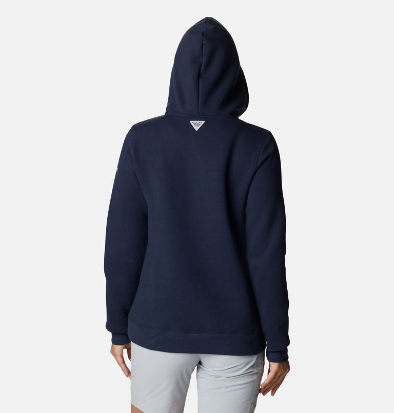 Women's Columbia PFG Slack Water Graphic Hoodie Navy | CA-C4860