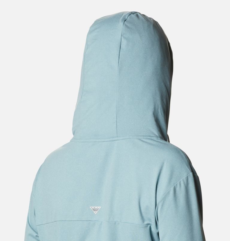 Women's Columbia PFG Slack Water Knit Hoodie Turquoise | CA-C4C6L
