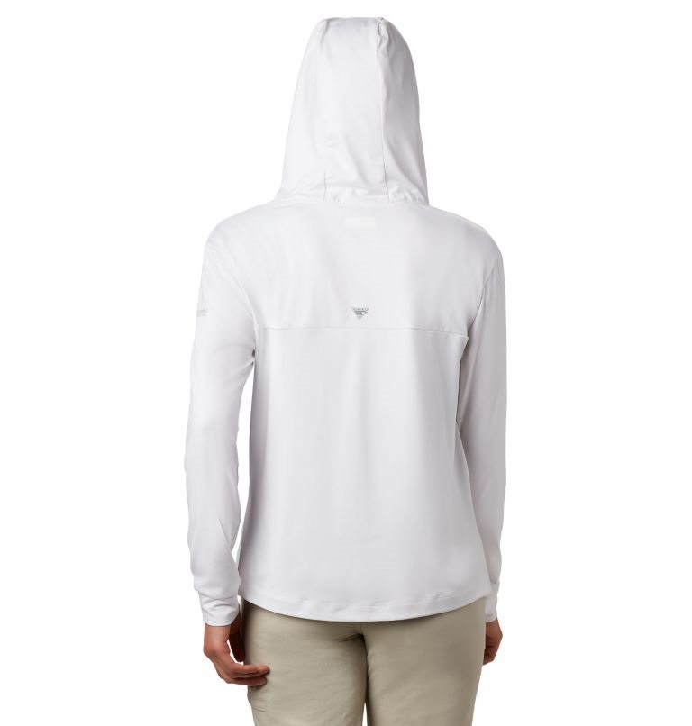 Women's Columbia PFG Slack Water Knit Hoodie White | CA-EA051