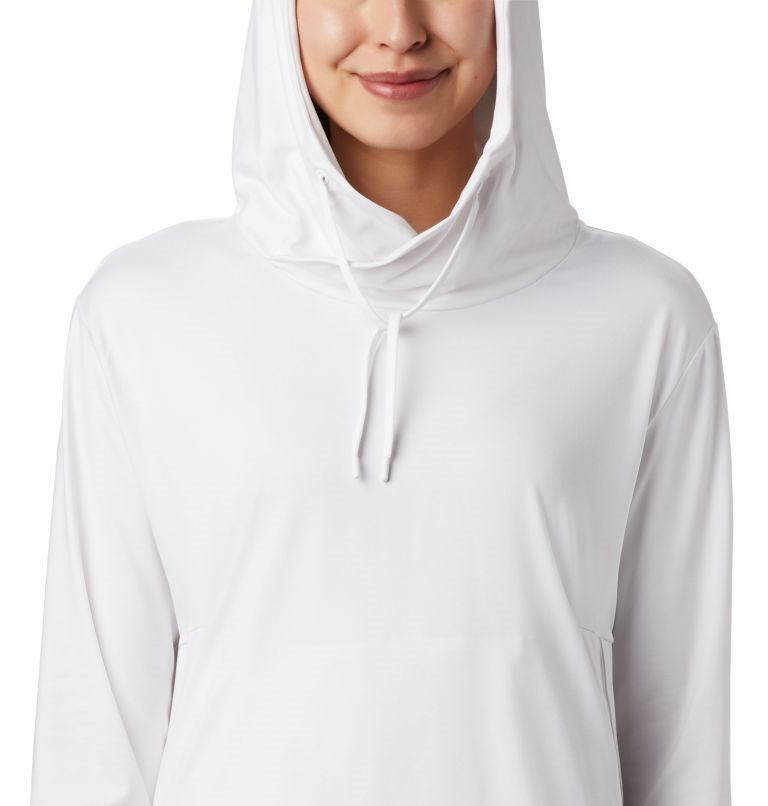 Women's Columbia PFG Slack Water Knit Hoodie White | CA-EA051
