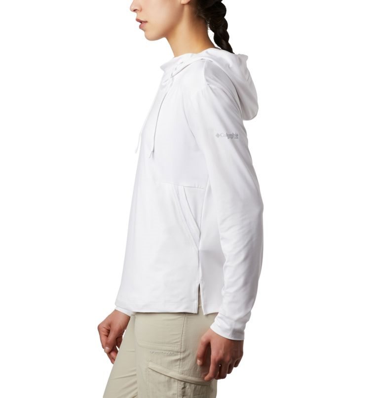 Women's Columbia PFG Slack Water Knit Hoodie White | CA-EA051