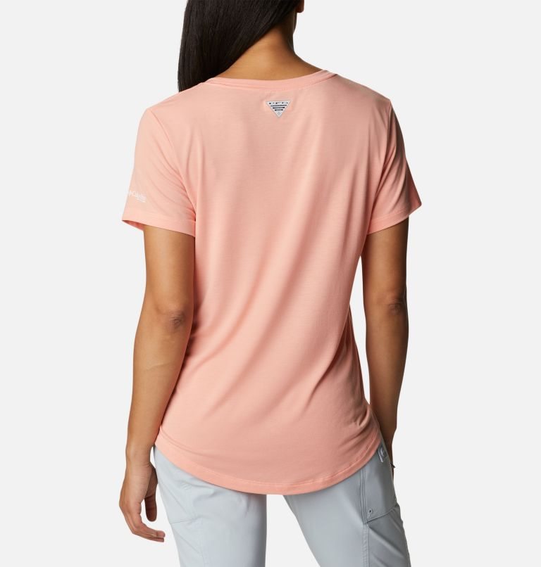 Women's Columbia PFG Slack Water Knit II T Shirts Pink | CA-B1360