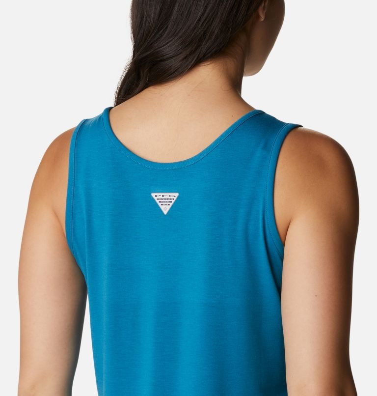 Women's Columbia PFG Slack Water Knit II Tanks Blue | CA-H6ALC