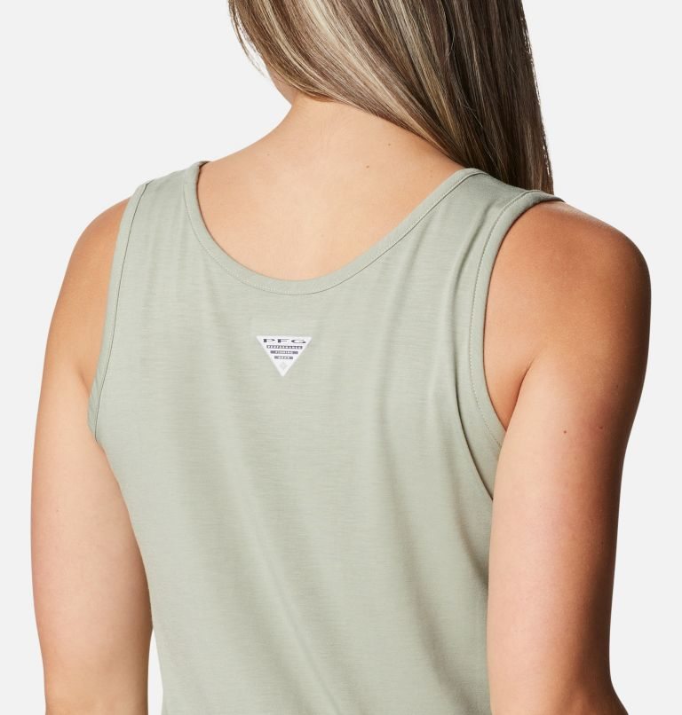 Women's Columbia PFG Slack Water Knit II Tanks Olive | CA-RCL10