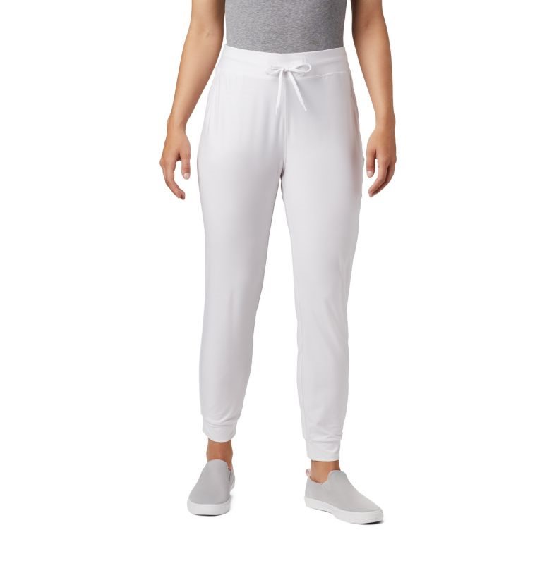 Women\'s Columbia PFG Slack Water Knit Jogger White | CA-O08C4