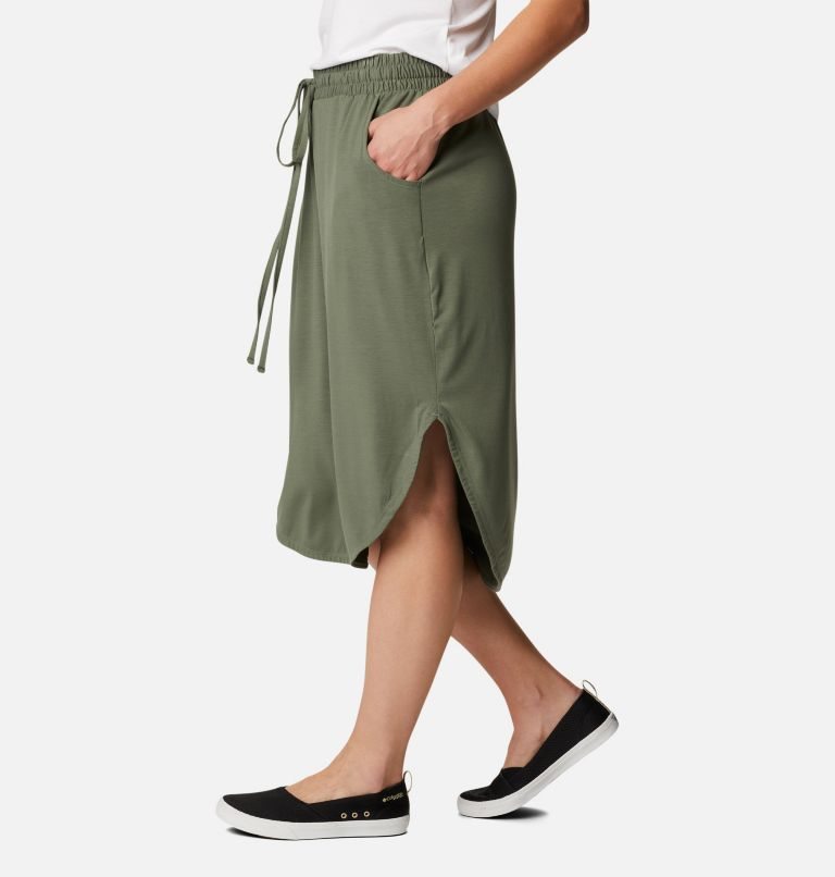 Women's Columbia PFG Slack Water Knit Skirts Olive | CA-YL048