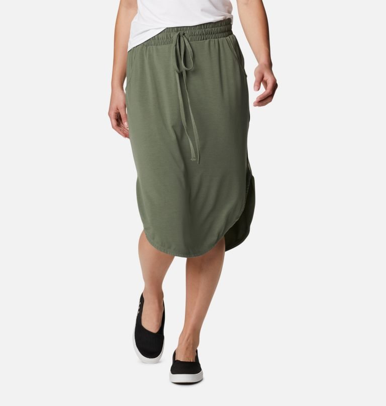 Women\'s Columbia PFG Slack Water Knit Skirts Olive | CA-YL048