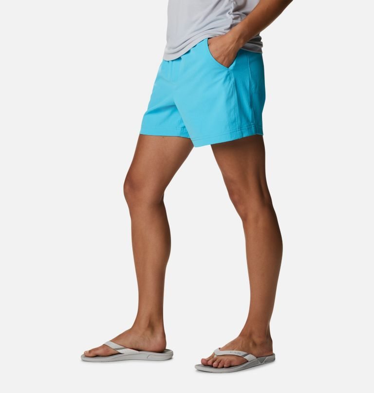 Women's Columbia PFG Slack Water Woven Shorts Turquoise | CA-QL0A1