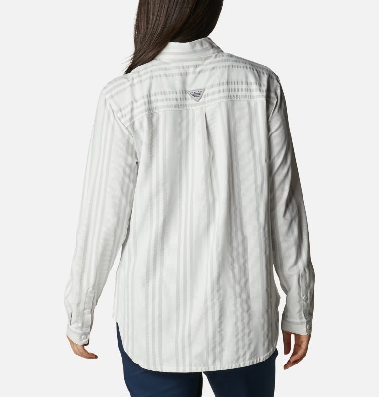 Women's Columbia PFG Sun Drifter Woven Long Sleeve Shirts Stripe | CA-T816A