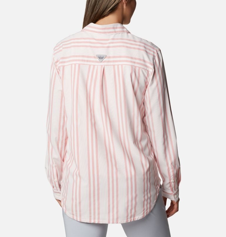 Women's Columbia PFG Sun Drifter Woven Long Sleeve Shirts Stripe | CA-YLC56