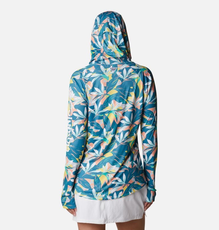 Women's Columbia PFG Super Tidal Tee Hoodie Flower | CA-MLC60