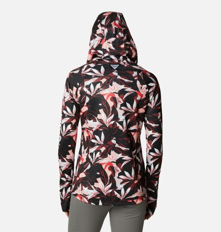 Women's Columbia PFG Super Tidal Tee Hoodie Flower | CA-QLA03