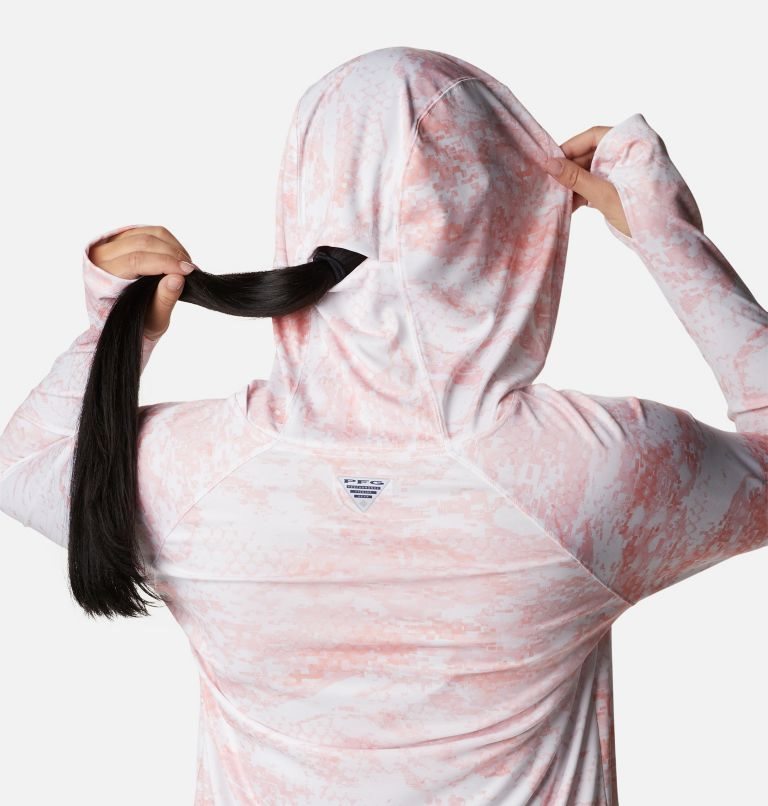 Women's Columbia PFG Super Tidal Tee Hoodie Pink | CA-S856A