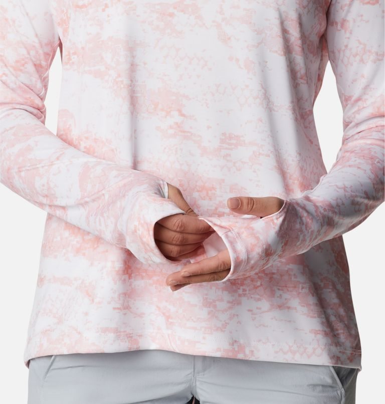 Women's Columbia PFG Super Tidal Tee Hoodie Pink | CA-S856A