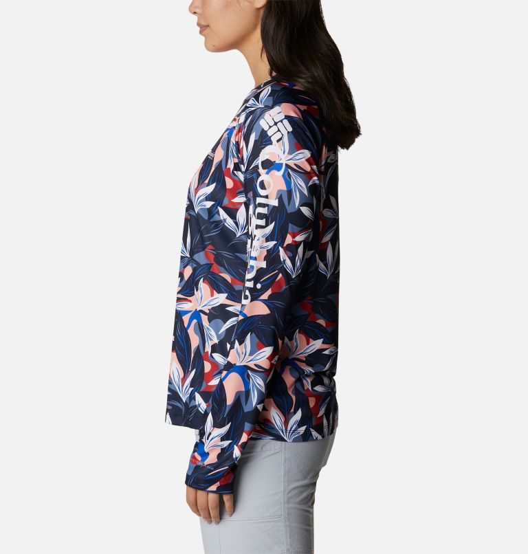 Women's Columbia PFG Super Tidal Tee Long Sleeve Sweatshirts Flower | CA-G5C84