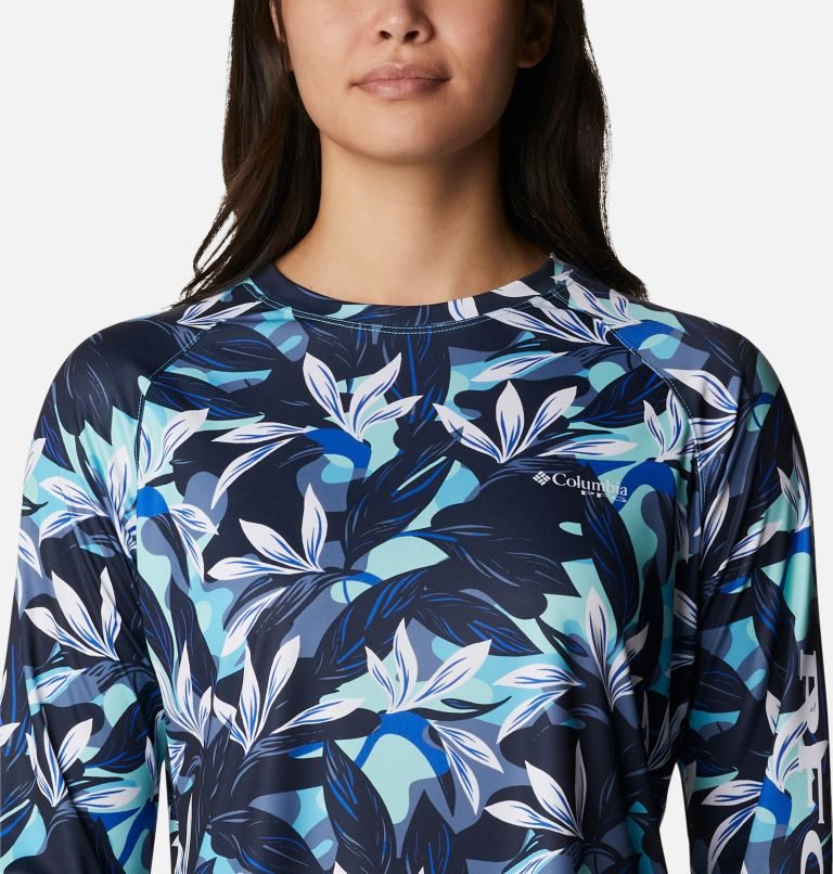 Women's Columbia PFG Super Tidal Tee Long Sleeve Sweatshirts Flower | CA-N83AL