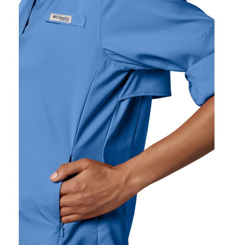 Women's Columbia PFG Tamiami II Long Sleeve Shirts Blue | CA-G3L84