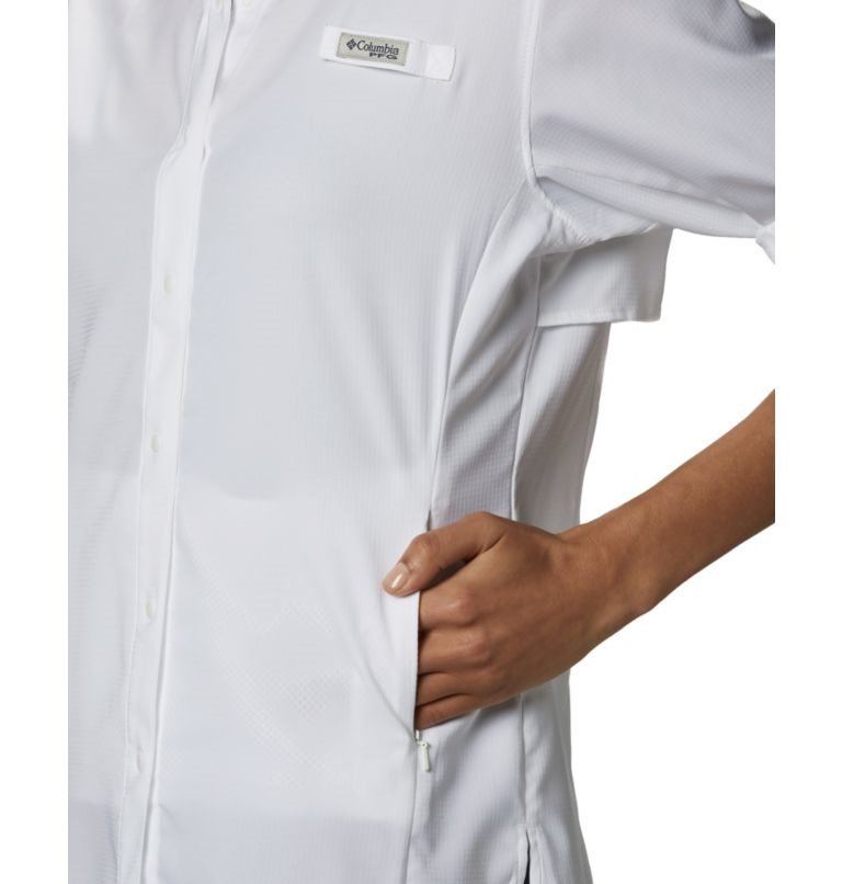 Women's Columbia PFG Tamiami II Long Sleeve Shirts White | CA-RAL0C