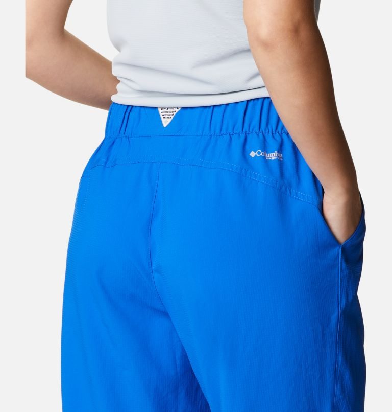 Women's Columbia PFG Tamiami Pull-On Capris Sport Pants Blue | CA-SC15A