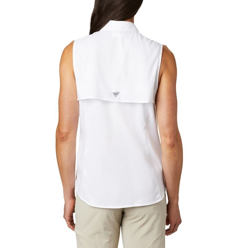 Women's Columbia PFG Tamiami Sleeveless Shirts White | CA-C1650