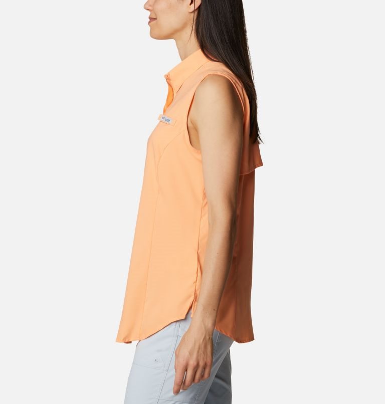 Women's Columbia PFG Tamiami Sleeveless Shirts Orange | CA-H5A03