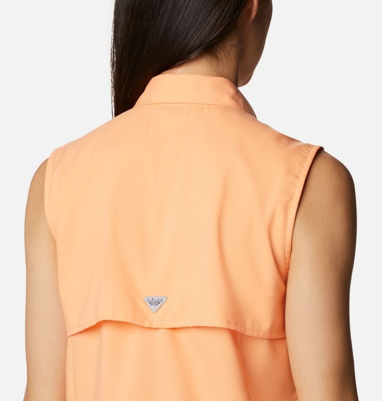 Women's Columbia PFG Tamiami Sleeveless Shirts Orange | CA-H5A03