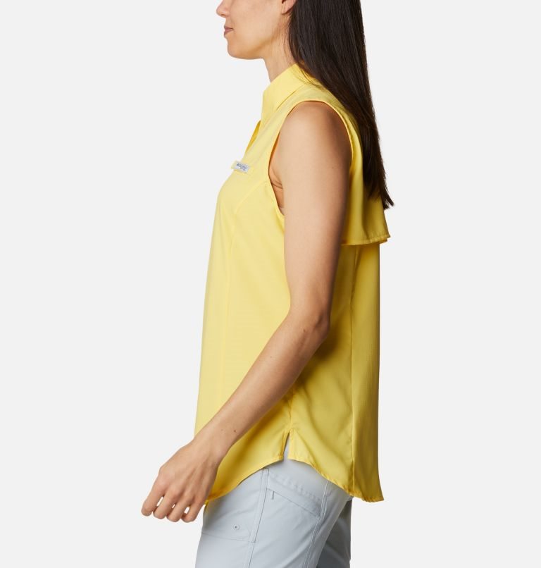 Women's Columbia PFG Tamiami Sleeveless Shirts Yellow | CA-I38AL