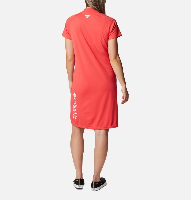 Women's Columbia PFG Tidal Tee Dress Red | CA-U8A40