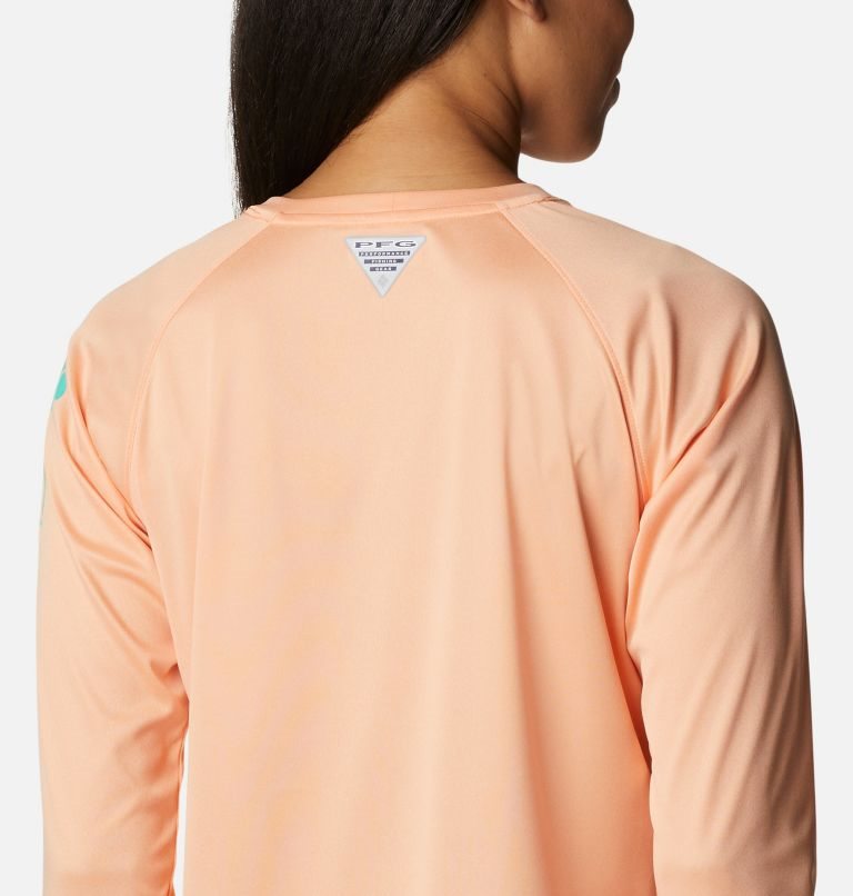 Women's Columbia PFG Tidal Tee Heather Long Sleeve Sweatshirts Coral | CA-W05C6