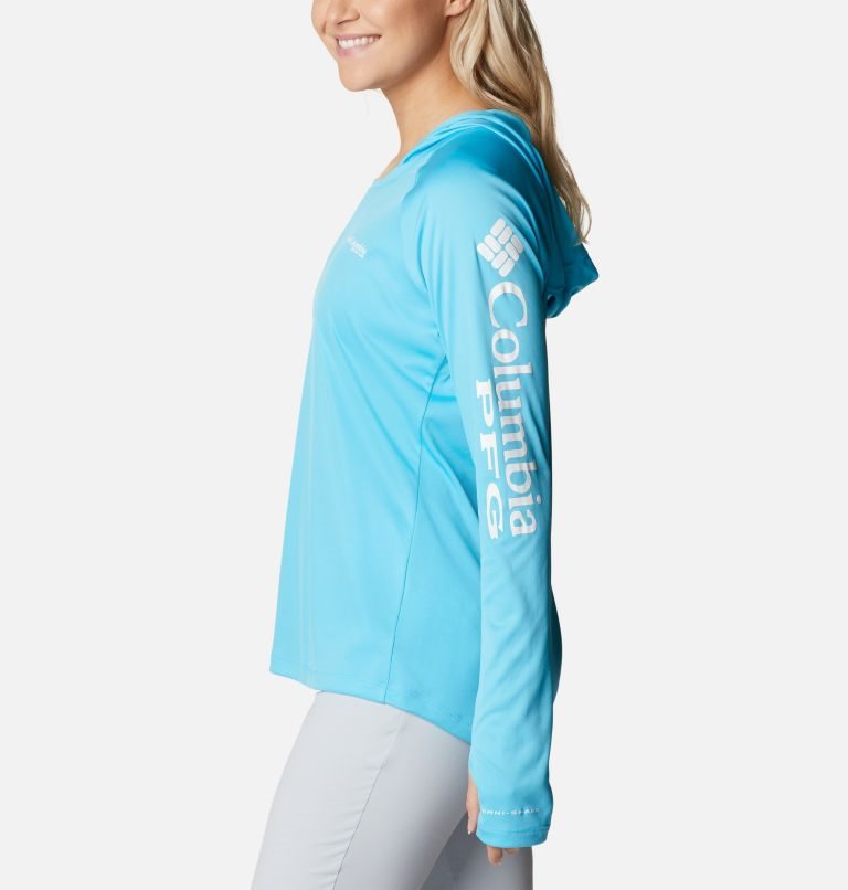 Women's Columbia PFG Tidal Tee Hoodie Blue | CA-GL058