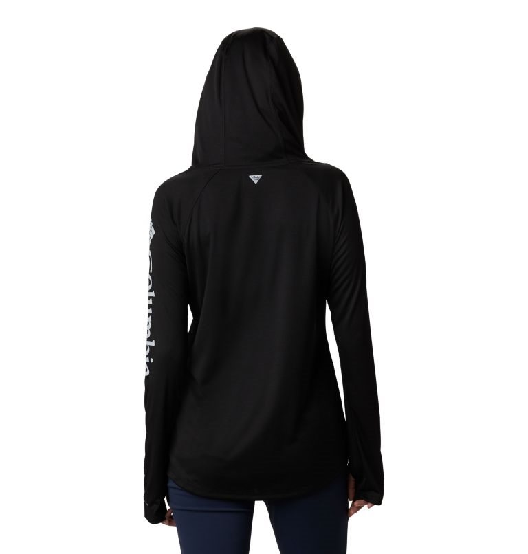 Women's Columbia PFG Tidal Tee Hoodie Black | CA-H0CL3