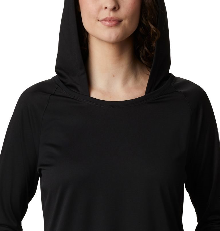 Women's Columbia PFG Tidal Tee Hoodie Black | CA-H0CL3