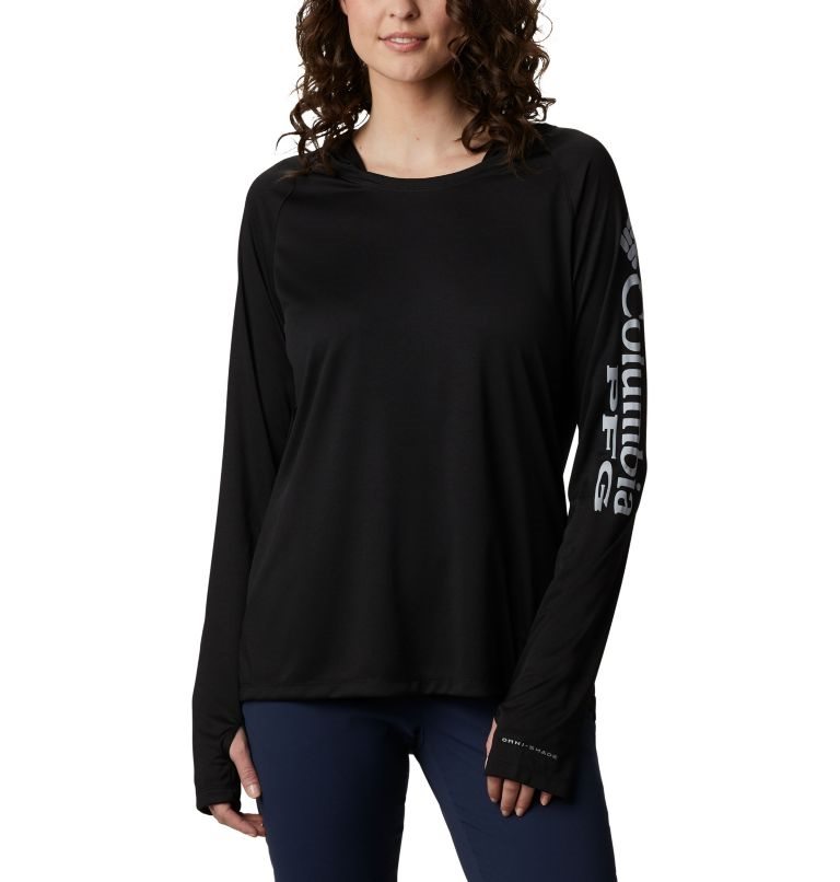 Women\'s Columbia PFG Tidal Tee Hoodie Black | CA-H0CL3