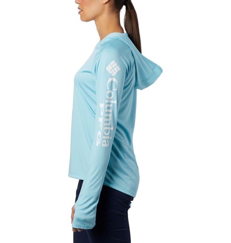 Women's Columbia PFG Tidal Tee Hoodie Blue | CA-Y438L