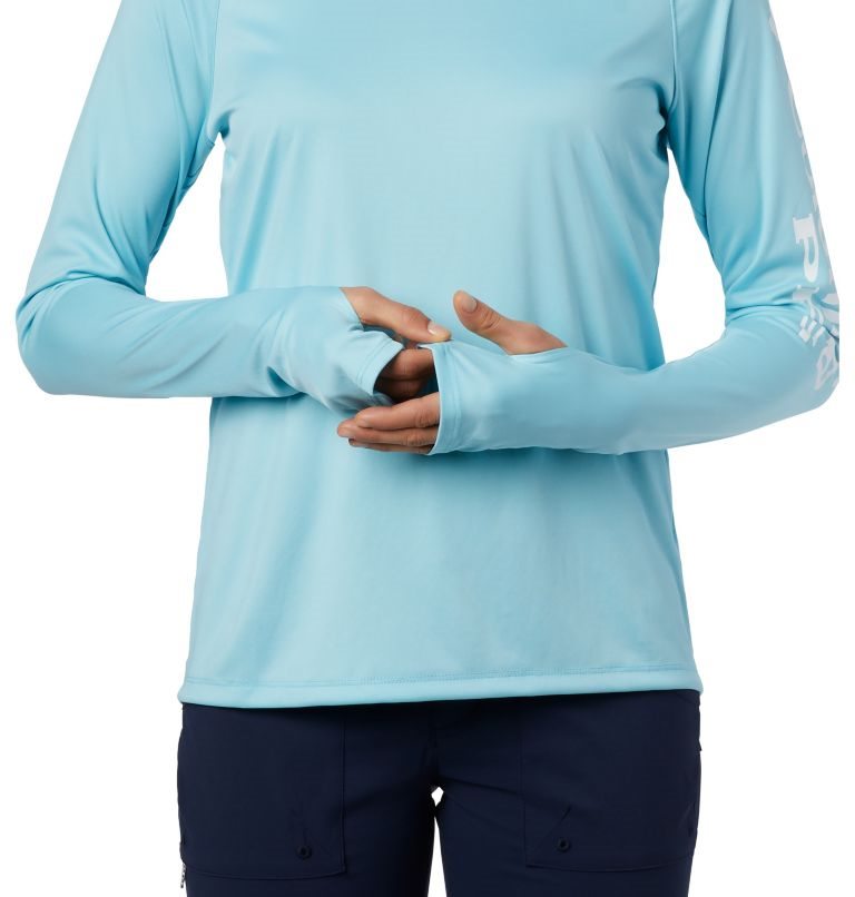 Women's Columbia PFG Tidal Tee Hoodie Blue | CA-Y438L