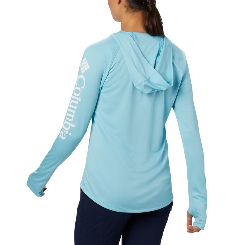 Women's Columbia PFG Tidal Tee Hoodie Blue | CA-Y438L