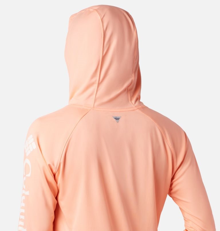 Women's Columbia PFG Tidal Tee Hoodie Coral | CA-HL3C6