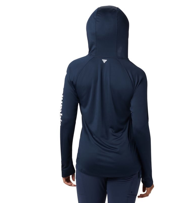 Women's Columbia PFG Tidal Tee Hoodie Navy | CA-B36A8