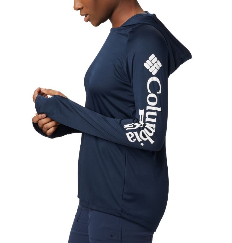 Women's Columbia PFG Tidal Tee Hoodie Navy | CA-B36A8