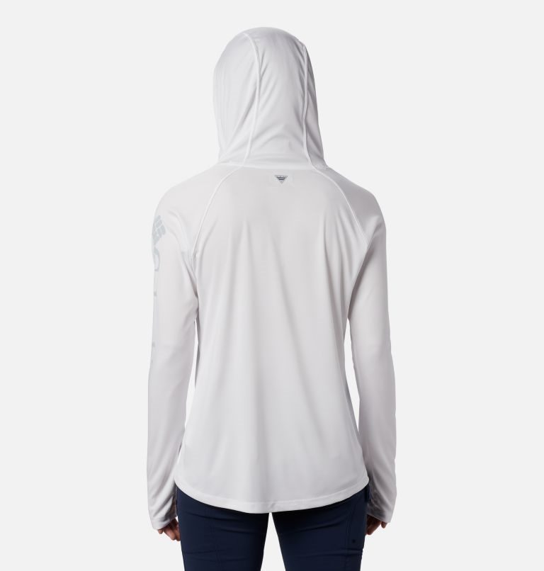 Women's Columbia PFG Tidal Tee Hoodie White | CA-S3LA0