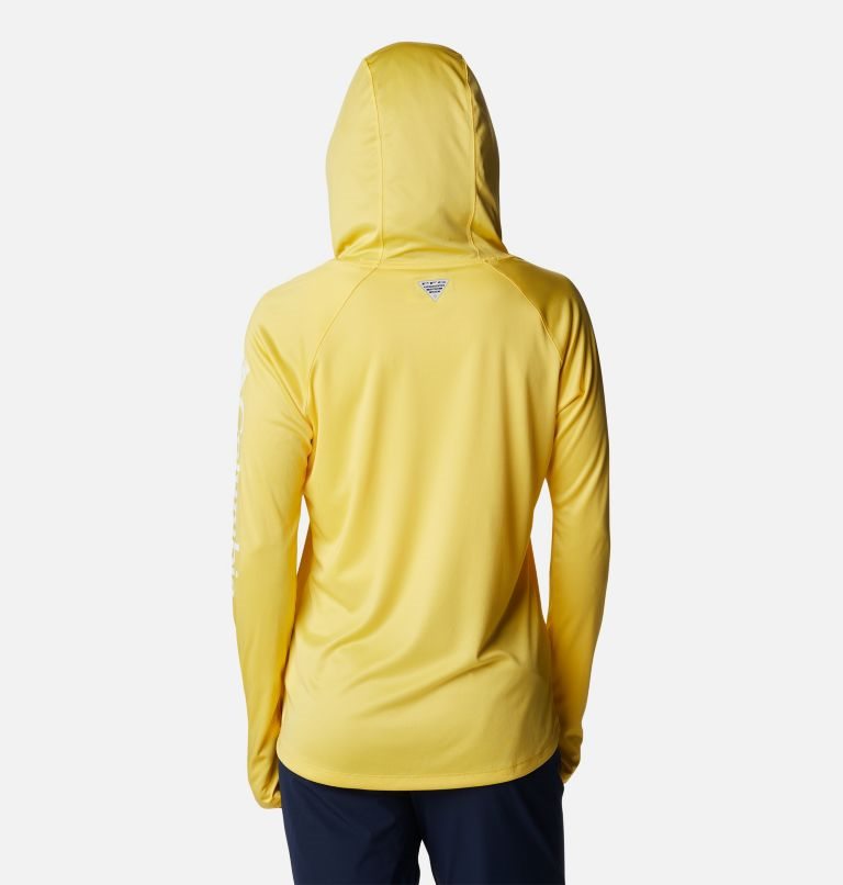 Women's Columbia PFG Tidal Tee Hoodie Yellow | CA-D58C4