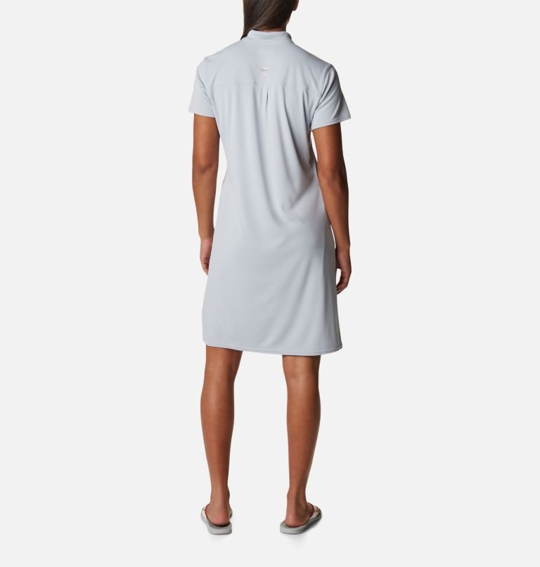 Women's Columbia PFG Tidal Tee Polo Dress Light Grey | CA-M50A8