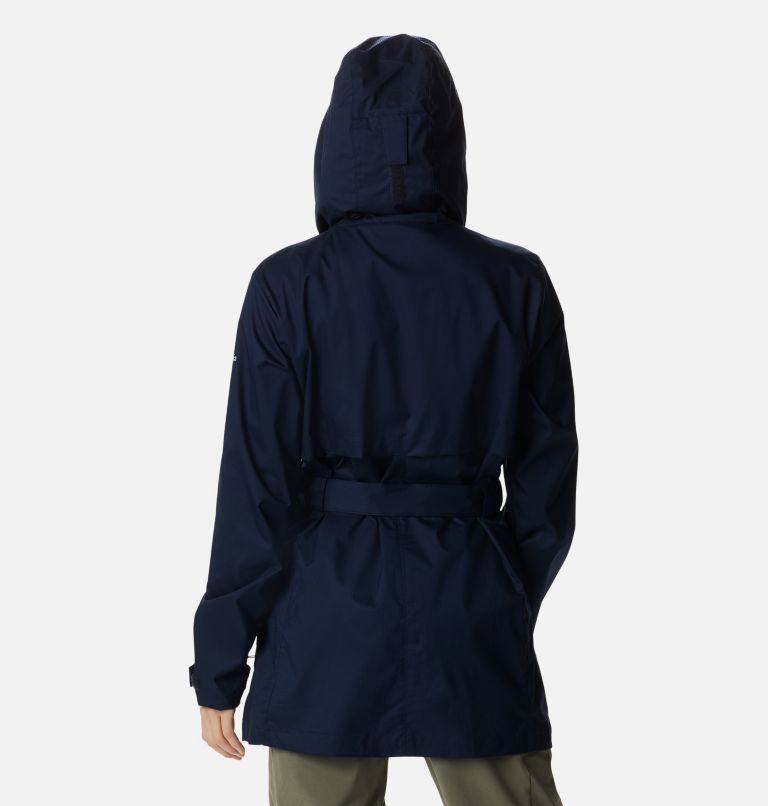 Women's Columbia Pardon My Trench Rain Jackets Navy | CA-B3LA8