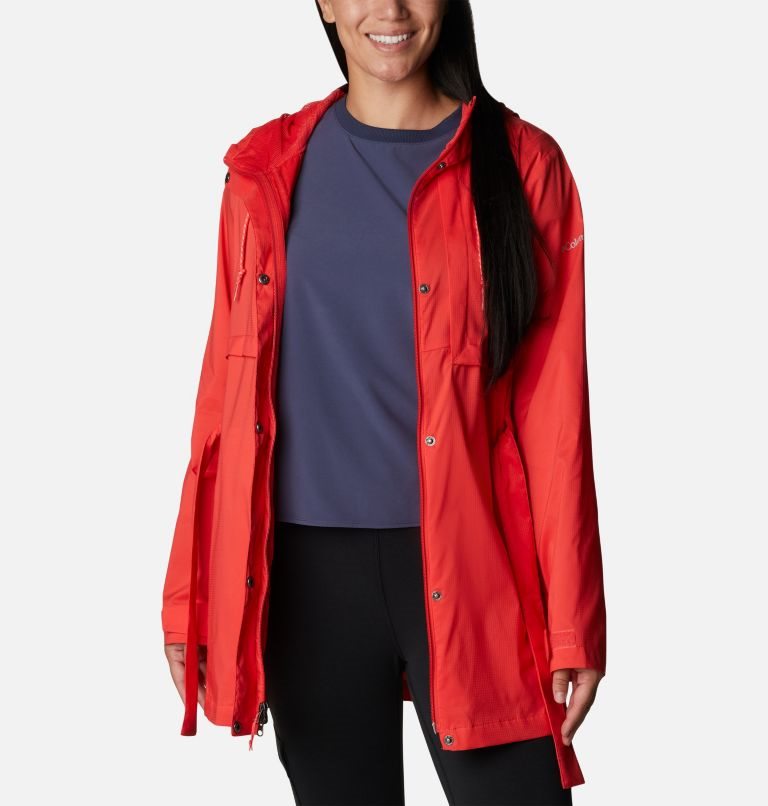 Women's Columbia Pardon My Trench Rain Jackets Red | CA-NC156