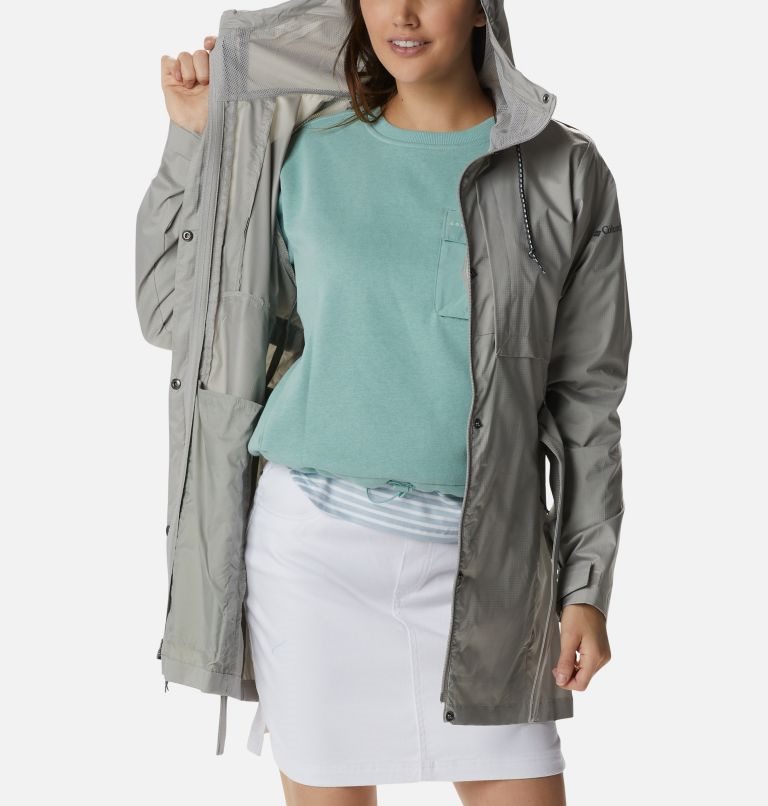 Women's Columbia Pardon My Trench Rain Jackets Grey | CA-O36A8