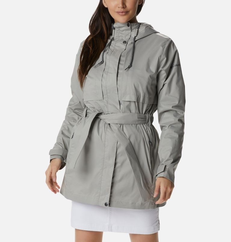 Women\'s Columbia Pardon My Trench Rain Jackets Grey | CA-O36A8